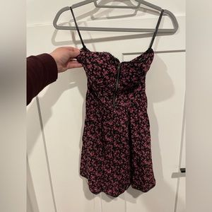 Material Girl Strapless Floral Dress with Zipper Front Size Small